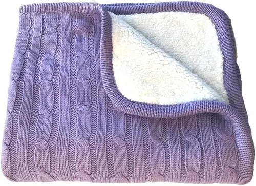 Miniatura 10 de Magnolia Cable Knit and Sherpa Baby Blanket (Beach Glass)