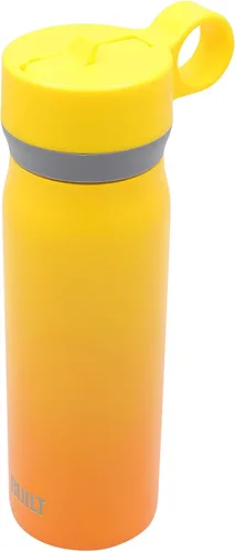 Miniatura 6 de BUILT Botella de acero inoxidable aislada al vacío de doble pared con tapa con pajilla, 20 onzas de boca ancha, teñido anudado de anochecer