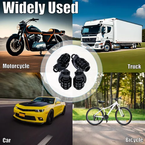 Miniatura 4 de 4 tapas de válvula de neumático de granada cromada, tapas de válvula de neumático de acero inoxidable para automóviles, camiones, SUV, motocicletas