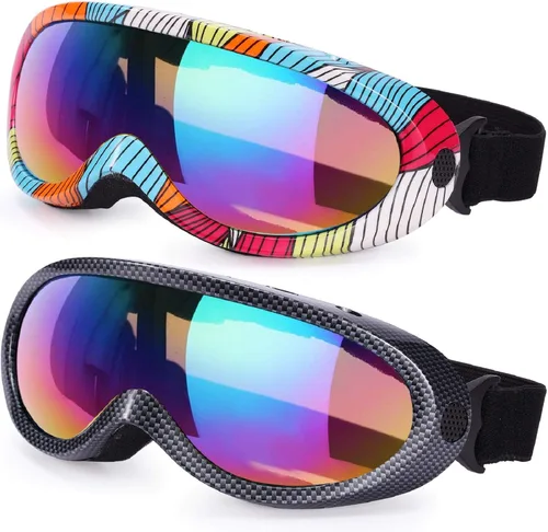 Miniatura 10 de Lentes protectores para esquiar 2 unidades, anteojos protectores para snowboard para niños, niñas, jóvenes, hombres