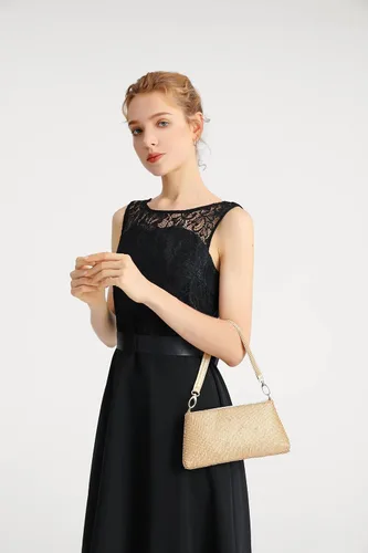 Miniatura 7 de YUWITA Bolso de noche con diamantes de imitación para mujer