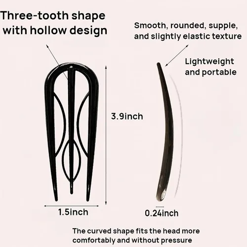Miniatura 6 de 8 horquillas francesas para mujer, diseño de dientes interiores, grandes en forma de U, horquillas para el pelo para moños, rizos franceses