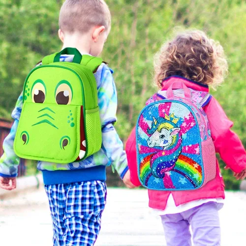 Miniatura 11 de gxtvo Mochila para niños pequeños, correa de seguridad de 9.5 pulgadas para niños y niñas, unicornio, mariposa, sirena, dinosaurio