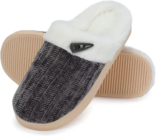 Miniatura 9 de NineCiFun Pantuflas cómodas de casa para mujer, de espuma viscoelástica, mullidas, para interiores, exteriores, antideslizantes, para el hogar