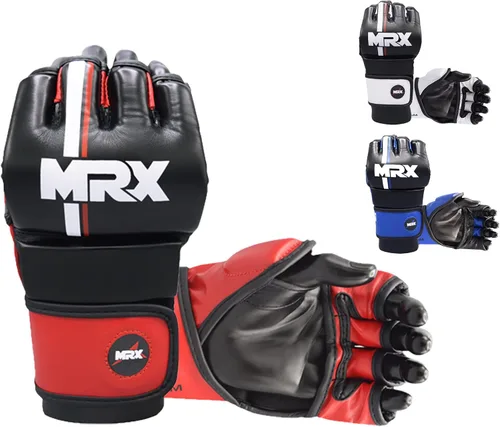 Miniatura 7 de Guantes MMA para combate, con palma ventilada abierta, guantes de artes marciales adecuados para hombres y mujeres, lucha de jaula kara