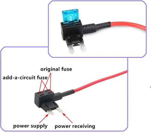 Miniatura 4 de Paquete de 2 adaptadores de fusible para agregar un circuito para mini-cuchilla + 8 fusibles mini (5A, 7.5A, 10A, 15A)