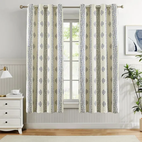 Miniatura 14 de Melodieux Cortinas bohemias 80% opacas de 63 pulgadas de largo para dormitorio, sala de estar, oscurecimiento de sala de estar, cortinas