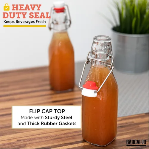 Miniatura 2 de Barcaloo Botellas de cerveza de vidrio transparente de 16 onzas para elaboración casera, cerveza, kombucha, refrescos, jugo, fermentación, paquete