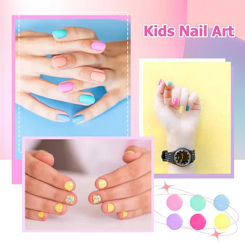 Miniatura 7 de Lukax Juego de esmaltes de uñas para niñas – 6 colores no tóxicos seguros para niños pequeños, a base de agua, despegar y quitar poco olor, kit