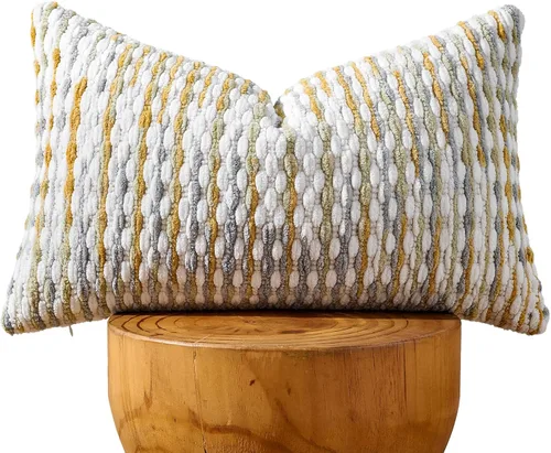 Miniatura 29 de AmHoo Juego de 2 fundas de almohada decorativas de chenilla estilo bohemio, funda de almohada con borlas para sofá, cama, dormitorio, sala de estar