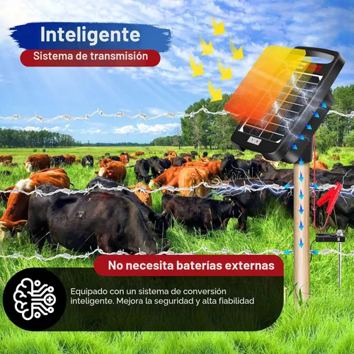 Miniatura 2 de Cargador de cerca eléctrica solar de 10 millas, salida 0.18J cargador de cerca eléctrica, protección ininterrumpida de 24 horas cargador de cerca