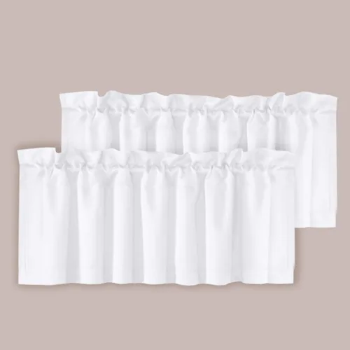 Miniatura 11 de H.VERSAILTEX - Cenefa térmica para ventana con dobladillo para barra, para oscurecer las habitaciones; ideales para la cocina, 52” x 18” Gris paloma