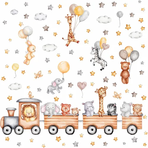 Miniatura 7 de Calcomanías de pared para bebé, calcomanías de pared para guardería, globo de dibujos animados, calcomanías de pared de animales, calcomanías