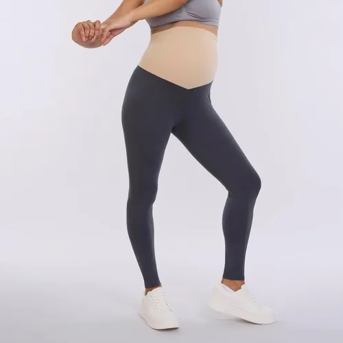 Miniatura 18 de Motherhood Maternity Leggings esenciales elásticos de longitud completa para mujer, ajuste secreto sobre el vientre