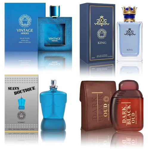 Miniatura 13 de Set de colonia para hombre, EDP, pack de 4 (3.4 oz / 100 mL), Amazing Code Gold, Verse Adonis Blue, AzuraAD, Invincible, Office Clean & Confident