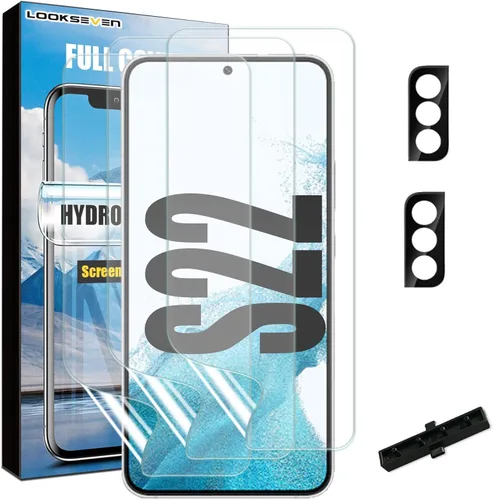 Miniatura 17 de LOOKSEVEN Paquete de 3 protectores de pantalla de película de hidrogel (no vidrio) + 2 paquetes de protectores de lente de cámara de vidrio templado