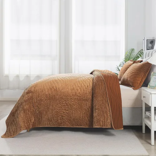 Miniatura 117 de HoneiLife - Juego de colcha de tamaño Queen, juego de ropa de cama de pana bordada de 3 piezas, colcha de lujo, ligera, cálida, para todas las Pana