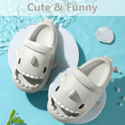 Miniatura 7 de Toddler Shark Cloud Slides Kids Shower Sandals Boys Girls Cute Cartoon Fish Flip Flops Beach Pool Home Slippers Shoes Quick Dry Non-Slip