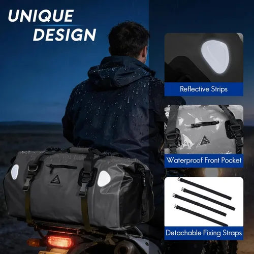Miniatura 3 de Haimont Bolsa de lona impermeable con correas de fijación rápida para motociclismo, rafting, canotaje, SUP, kayak, viajes, 50L/70L
