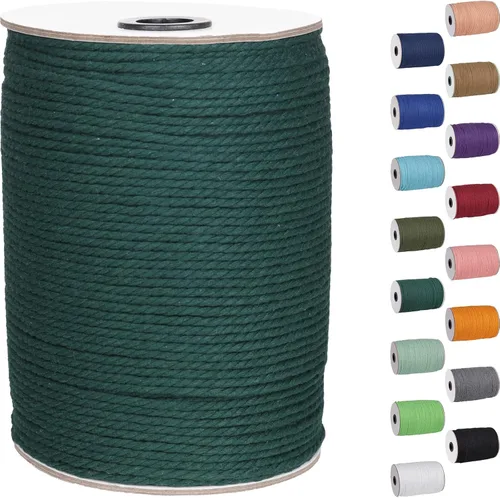 Miniatura 27 de Cordón de macramé de 1/8 pulgadas 220 yardas (200 metros) suministros naturales de macramé, hilo de macramé, cuerda de algodón de color, cuerda