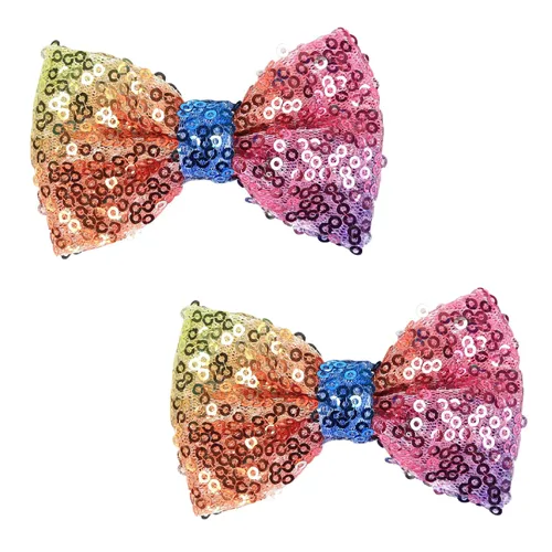 Miniatura 12 de Love Fairy - Horquilla de lazo con purpurina de 3 pulgadas, clip de lentejuelas brillantes para niñas, adolescentes y mujeres (negro)