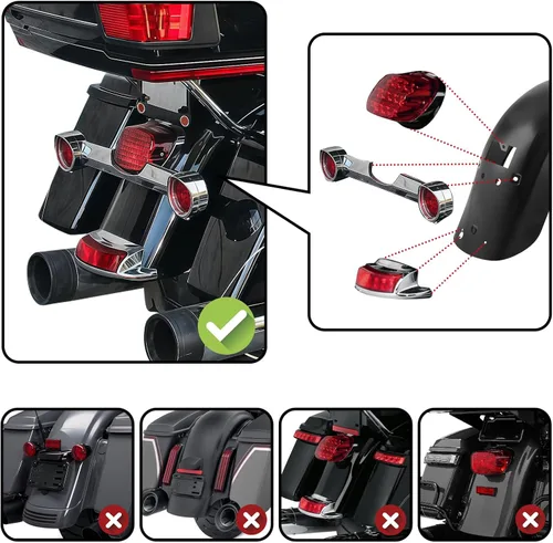 Miniatura 2 de TCMT Guardabarros trasero para modelos Harley Touring 2009-2024 Road King Road Street Electra Glide Estilo A Sin pintar Electroforético negro