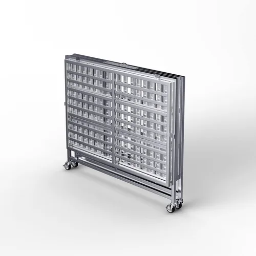 Miniatura 6 de Jaula plegable de acero inoxidable para perros, 30, 37, 42, 48 pulgadas, rueda con cerradura, con bandeja, apilable, resistente, divisor