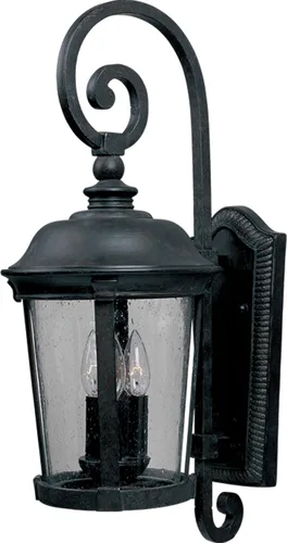 Maxim Lighting Dover DC - Lámpara de pared para exteriores de 3 luces, acabado de aluminio bronce, lámpara tradicional para exteriores, ideal para