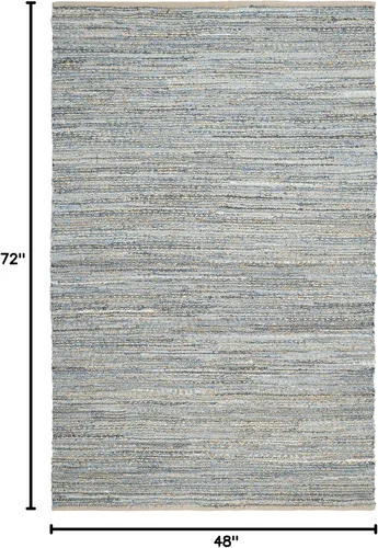 Miniatura 2 de Safavieh - Colección Cape Cod CAP350A, tapete tejida a mano en algodón natural y azul, Yute