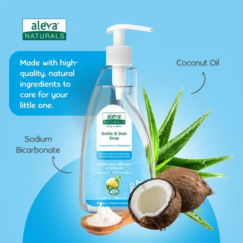 Miniatura 5 de Aleva Naturals Líquido hipoalergénico para biberón y lavavajillas, fórmula a base de plantas y sin fragancia, jabón para lavar platos para limpiar