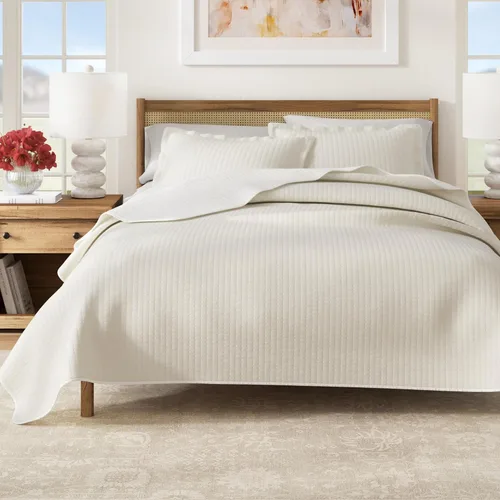 Miniatura 19 de Great Bay Home Full/Queen Quilt Set - 3-Piece Seersucker Box-Stitched Bedding Set - Soft, Lightweight, All-Season Bedspread (White)