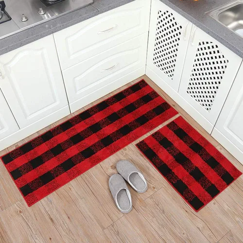 Miniatura 12 de Carvapet 2 tapetes cómodos antifatiga para cocina, de pie, impermeables, decorativas, ergonómicas, para cocina, diseño de mármol negro y dorado, 17