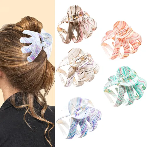 Miniatura 7 de Lolalet Pinzas para el cabello de pulpo, paquete de 5 pinzas antideslizantes para el cabello mediano para cabello largo y grueso, rizado, accesorios