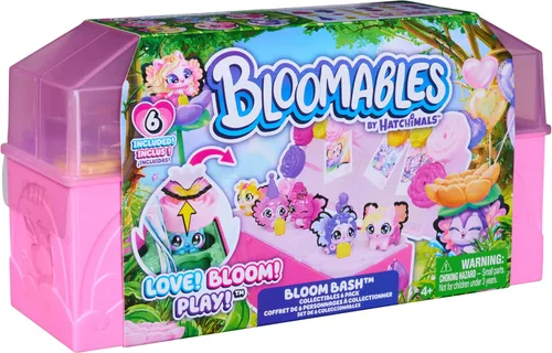 Miniatura 10 de Hatchimals Bloomables, Bloom Bash Collectibles Pack con 6 personajes sorpresa de caja ciega, más de 15 accesorios, terrario y pista de baile