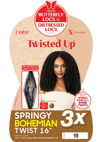 Miniatura 4 de Outre Xpression Twisted Up Springy Bohemian Twist 3X (16 pulgadas, 2T1B/27)