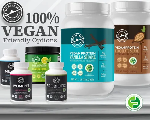 Miniatura 6 de Stellar Labs Proteína vegana en polvo con BCAA y antioxidantes Certificado bajo en FODMAP, sin OMG, sin gluten, sin soja, bajo en carbohidratos