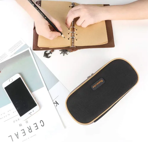 Miniatura 6 de Homecube Estuche para lápices de gran capacidad, impermeable, estuche Oxford para bolígrafos de maquillaje, bolsa de papelería duradera, soporte