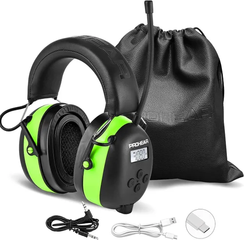 Miniatura 11 de PROHEAR 033 - Auriculares con radio AM/FM Bluetooth 5.4 - Batería recargable USB C de 2000mAh - Auriculares con radio para protección auditiva