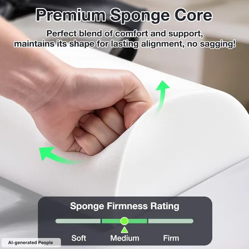 Miniatura 3 de Noverlife Cojines de Masaje Grandes Mejorados para Debajo de las Piernas, 24 x 8 x 4 pulgadas Cojín de Pierna para Mesa de Masaje Almohada de Media