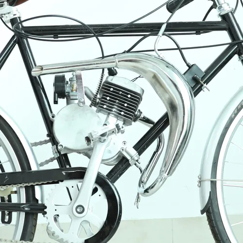 Miniatura 2 de YOXUFA - Kit de tubo de escape para bicicleta motorizada con cámara de expansión, silenciador, compatible con 80 cc, 100 cc, 49 cc, 50 cc, motor