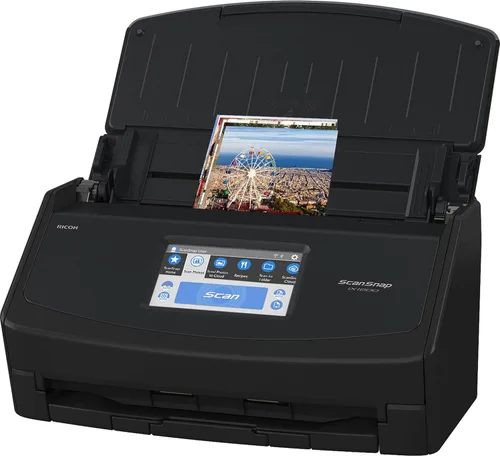 ScanSnap iX1600 Escáner de Documentos, Fotos y Recibos Inalámbrico o USB de Alta Velocidad con Habilitación para la Nube, Pantalla Táctil Grande y