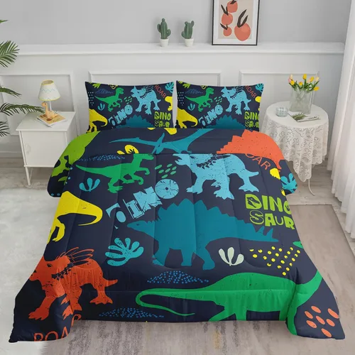 Miniatura 8 de Axolotl - Juego de ropa de cama para niños con diseño de gatos de dibujos animados tamaño individual, juego de edredón con líneas degradadas y lindo