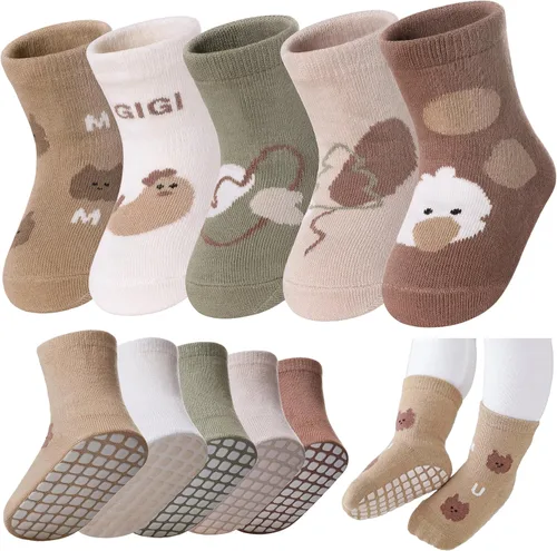 Miniatura 8 de LANLEO Calcetines para bebé y niños pequeños con agarre, calcetines antideslizantes para bebés, niñas y niños, con pinzas, de 6 meses a 5 años
