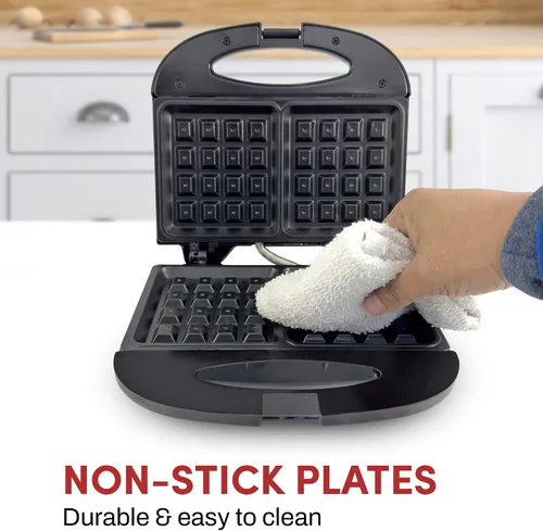 Miniatura 8 de Elite Gourmet Maxi-Matic - Máquina eléctrica antiadherente para hacer gofres belga, desayuno, sándwiches, compacta y portátil, 2 rebanadas