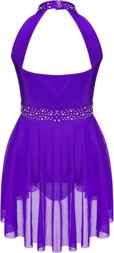 Miniatura 4 de CHICTRY Kids Girls Sparkly Rhinestone Ballet Gymnastics Leotards Modern Lyrical Dance Costume