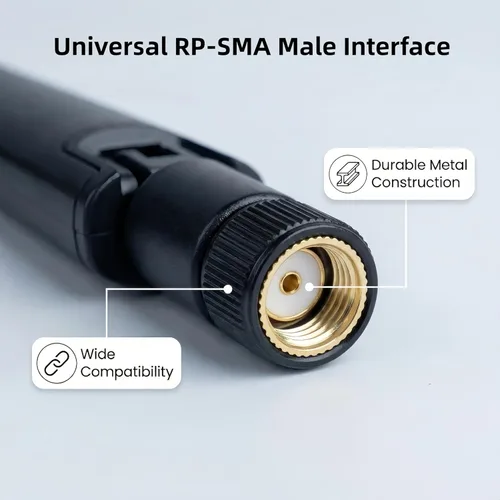 Miniatura 3 de Antena de tres bandas WiFi 6E 2X 10dBi 2.4GHz/5GHz/5.8GHz de alta ganancia MIMO RP-SMA macho para enrutador WiFi, tarjeta PCIe, adaptador