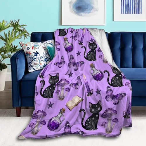 Miniatura 34 de Unqiue - Mantas mullidas para adolescentes, niños y niñas, manta cómoda para cama, sofá, compatible con atrapasueños de búho, arcoíris, mantas