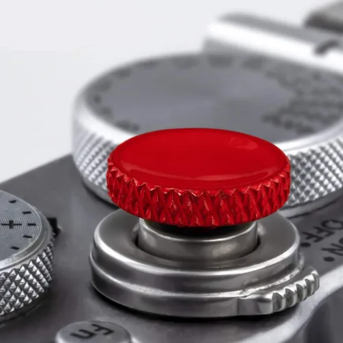 Fuji Obturador Botón de liberación Accesorios: Botón de obturador suave de la cámara Fujifilm - Botón de obturador rojo para Canon Nikon Leica Film