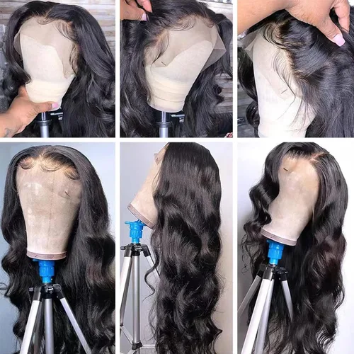 Miniatura 7 de Pelucas de cabello humano ondulado de 26 pulgadas con encaje frontal de 13 x 6 pulgadas, densidad del 200 %, peluca frontal de encaje HD de 13 x 6