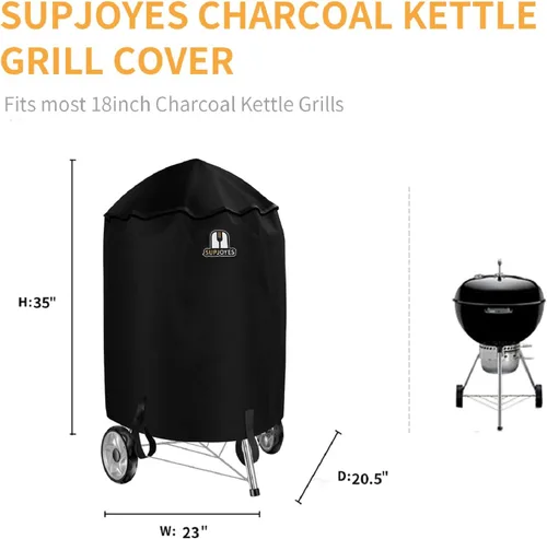 Miniatura 2 de Cubierta de parrilla para hervidor de carbón Weber, fundas para parrilla de barbacoa de 18 pulgadas, accesorios resistentes e impermeables